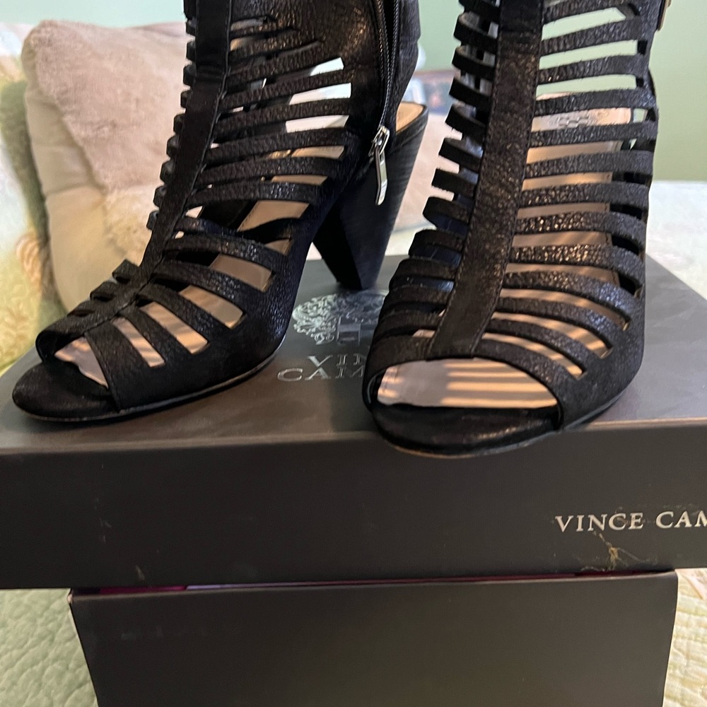 Vince Camuto Black Gladiator Heels